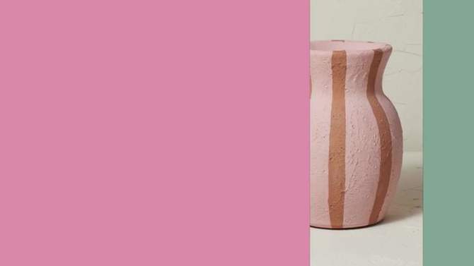 9.25&#34; x 6.75&#34; Striped Terracotta Vase Pink - Opalhouse&#8482; designed with Jungalow&#8482;, 2 of 7, play video