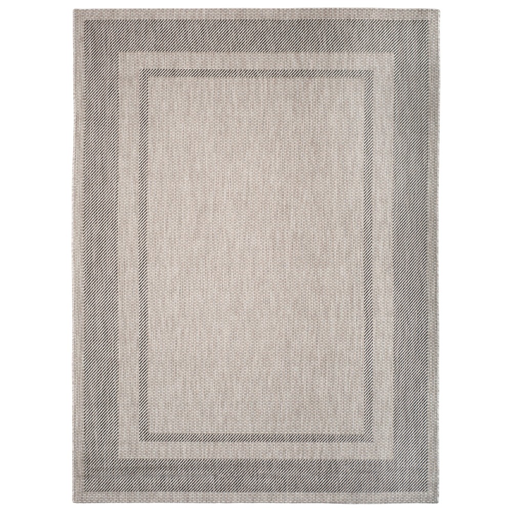 8'X11' Rectangle Tournefeuille Patio Rug Beige/Black - Safavieh