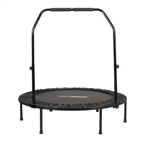 HolaHatha Foldable Mini Trampoline Fitness Rebounder w/Adjustable Handle - 1 of 4