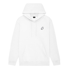 Dalix Ghost Embroidery Relaxed Hoodie Soft Fleece Sweatshirt Drawcord Fit Lounge Mens - 1 of 4