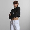 Women's Mini Cropped Racer Jacket - 2 of 4