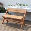 Costway Patio Folding Chair Solid Indonesia Teak Wood Slatted Seat Natural Portable Outdoor - 2 of 4