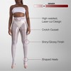 LECHERY Women's Lustrous Silky Shiny 20 Denier Sheer High-Waisted No Waistband Nylons Pantyhose Tights Stockings (1 Pair) - 3 of 4