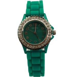 Olivia Pratt Every Day Thin Band Silicone and Rhinestones Colorful Women Watch - 1 of 4