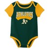 MLB Oakland Athletics Infant Boys' 3pk White Bodysuit - 4 of 4