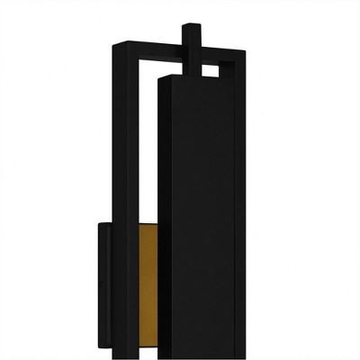 Pointsett Matte Black Geometric Outdoor LED Wall Sconce