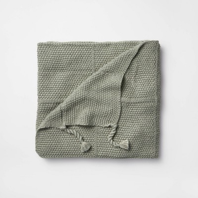 Windowpane Knit Throw Blanket with Tassels - Threshold™ designed with Studio McGee