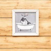 Slickblue Black and White Cow Print in Clawfoot Tub – Bathing Bertha, Distressed White Frame, Ready to Hang - 2 of 3