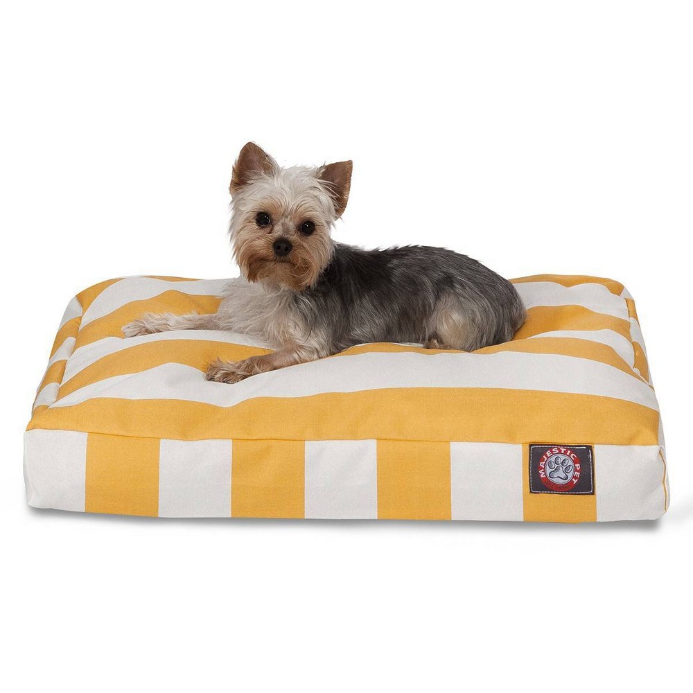 Photos - Bed & Furniture Majestic Pet Rectangle Dog Bed - Yellow Vertical Stripe - Small - S 