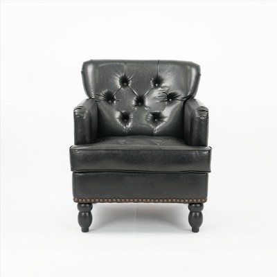 Vynxaria Modern Accent Chairs for Vanity or Living Spaces - Black/Brown