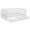 YOOCOZZ Full Size Wood Daybed with Fence Guardrails and 2 Drawers, Split into Independent Floor Bed & Daybed - 2 of 4