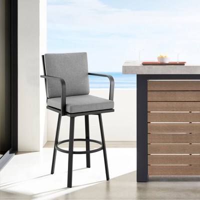 PAGED Patio Dining Chairs Aluminum Frame Swivel Outdoor Chair with Cushions for Poolside, Balcony