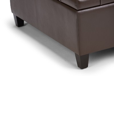 Elliot 36" Chocolate Brown Tufted Faux Leather Cocktail Ottoman