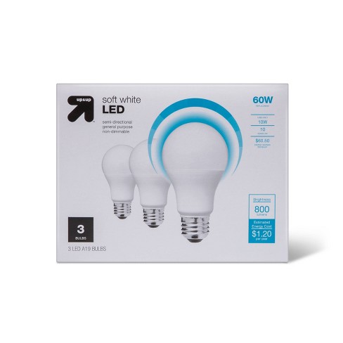 Led 60w 3pk Light Bulbs Soft - Up & : Target