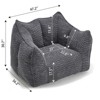 Highly Resilient Foam Sofa Chair Chenille Square Lazy Sofa Handle Armrests Adult Gaming Reading TV Living Room Bedroom Portable Indoor - 3 of 4