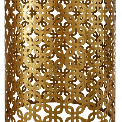 Set of 2 Gold Round Metal Mirrored Nested Tables
