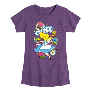 Girls' - Disney - Alice In Wonderland Fitted Short Sleeve Graphic T-Shirt - 1 of 4
