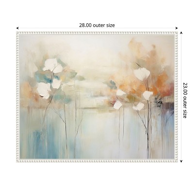 Strength of Delight Abstract Pastel Canvas Wall Art with White Frame