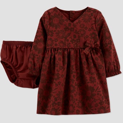 Image of Baby Girls' Floral Dress - Just One You® made by carter's Brown 3M