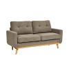 ORRD 67.7" Mid-Century Modern Loveseat, Upholstered Tufted Sofa with Solid Wood Legs for Living Room, Compact Two-Seater Couch, Beige - 3 of 4