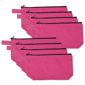 Unique Bargains Canvas Plain Zipper Toiletry Makeup Organizing Bags 8 Pcs - 1 of 4