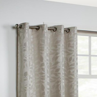 Gray Light-Filtering Polyester Grommet Window Panel