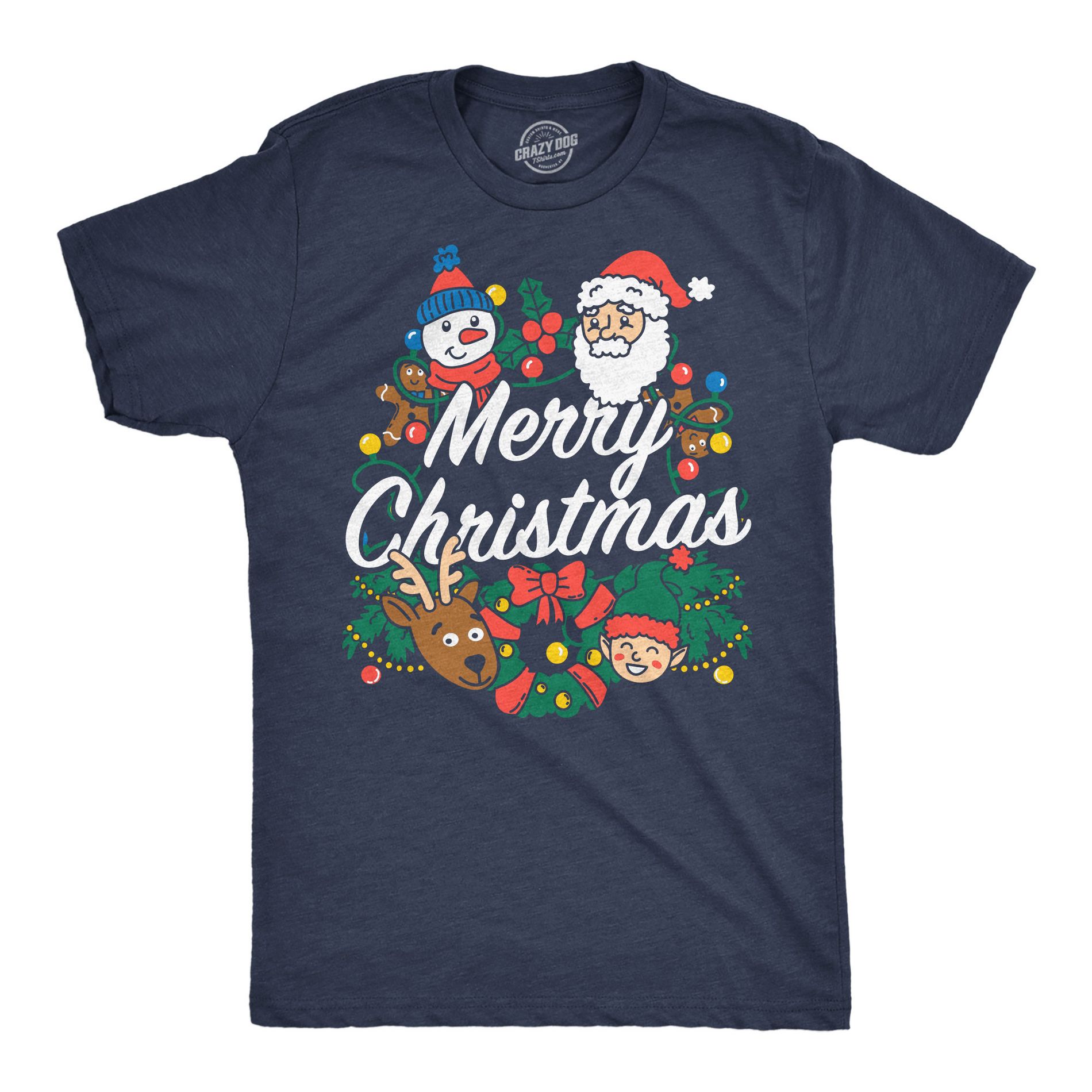 Mens Funny T Shirts Merry Christmas Characters Sarcastic Holiday Graphic Novelty Tee For Men - Crazy Dog Men's T Shirt Gift For Christmas