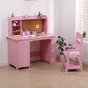 Kids Desk, Study Desk and Chair Set for Boys and Girls, Wooden Kids Writing Table with Bookshelf Bulletin Board Cabinet and Drawer for Ages 3-8 - 4 of 4