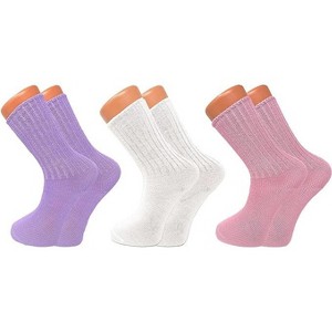 3 Pairs Women’s Loose-Fitting Crew Socks – Soft & Cozy Sleep Socks – Warm & Breathable - 1 of 2
