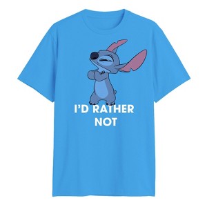 Seven Times Six Disney Lilo and Stitch T-Shirt Men's I'd Rather Not Short Sleeve Tee - 1 of 4
