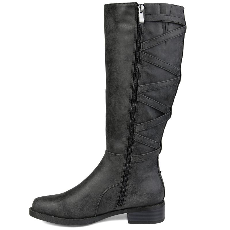 Journee Collection Womens Carly Stacked Heel Riding Boots, 3 of 11