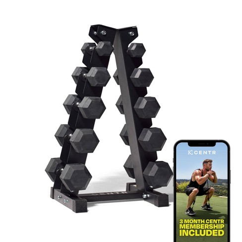 Centr by Chris HemsworthDumbbell Weight Set with Rack 5 25lb and 3 month Centr Membership