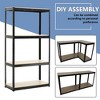 4-Tier Utility Shelves, Metal Storage Shelves Garage Shelving Unit Adjustable Garage Storage Shelves Storage Racks Heavy Duty Shed Shelving- Black - 3 of 4