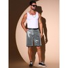 INSPIRE CHIC Men's Straight Leg Club Rave Party Metallic Sparkly Sequin Shorts - 4 of 4