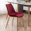 Roundhill Furniture Aufurr Modern Velvet Dining Chair, Red, Set of 2 - 3 of 4