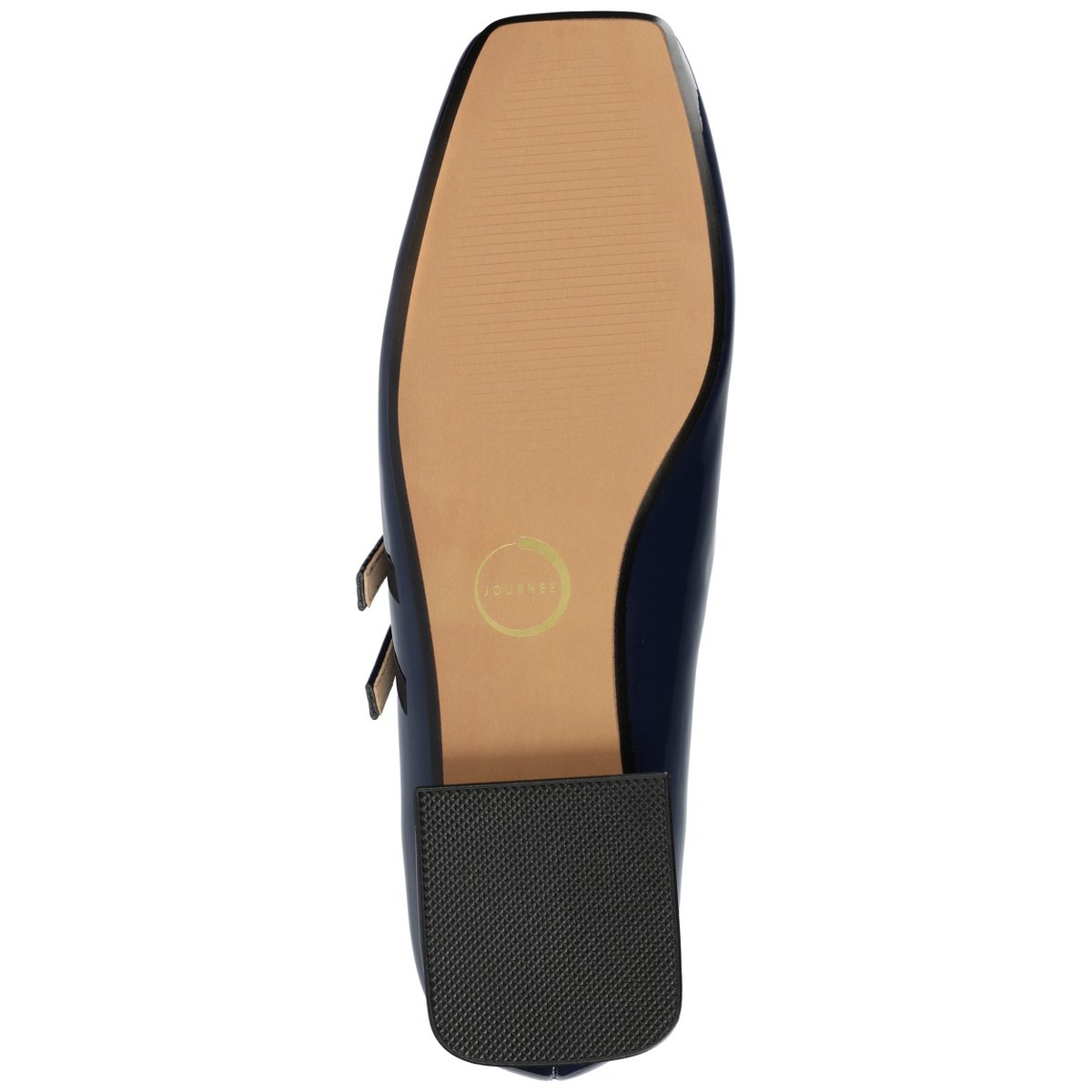 Женские платья Journee Collection Journee Women's Gredah Medium and Wide Width Mary Jane Dress Flats, Patent/Navy 9 — фото 5