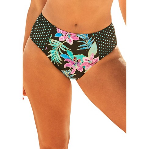 Swimsuits For All Women's Plus Size Scout High Waist Bikini Bottom, 14 -  Neon Tropical : Target
