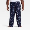 Men's Santa Print Microfleece Holiday Matching Family Pajama Pants - Wondershop™ Navy Blue - 2 of 4