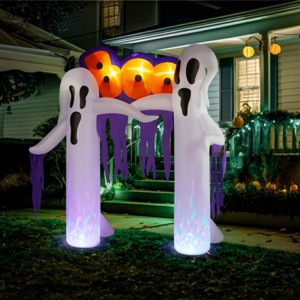Syemin Decorative Holiday Scene Halloween Outdoor Inflatable Decor Props 9.8ft White Ghost Yard Decoration, White, 98.4"*66.9"*120" - 1 of 4