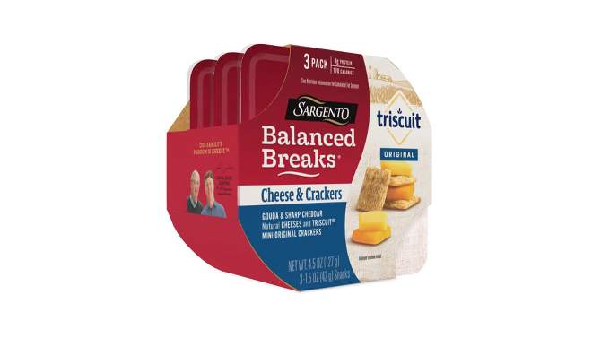 Sargento Balanced Breaks Cheese &#38; Mini Triscuit Crackers - 4.5oz/3ct, 2 of 12, play video