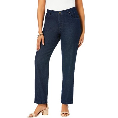 Jessica London Women's Plus Size Tall Classic Cotton Denim Straight-Leg Jean