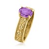 Ross-Simons 1.50 Carat Amethyst Scrollwork Ring in 18kt Gold Over Sterling - 3 of 4