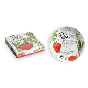 64oz Porcelain Pasta Italiana Serving Bowl - Rosanna: Large Round Microwave & Dishwasher-Safe White Tableware - 1 of 4