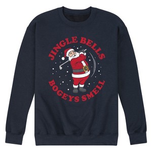 Men's - Instant Message - Jingle Bells Bogeys Smell Funny Christmas Graphic Fleece Sweatshirt - 1 of 4
