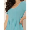 cheibear Women's U Neck Short Sleeve Lounge Dress Pajama Nightgown - 4 of 4
