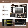 95.5" Wall Unit Entertainment Center with Bookshelves for TVs up to 80",TV Stand Media Console with Tempered Glass Doors,Storage Cabinet - 3 of 4