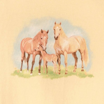 Cat & Jack Girls' Short Sleeve 100% Cotton 'Horse Family' Graphic T-Shirt - Cat & Jack™ Gold L — фото 3