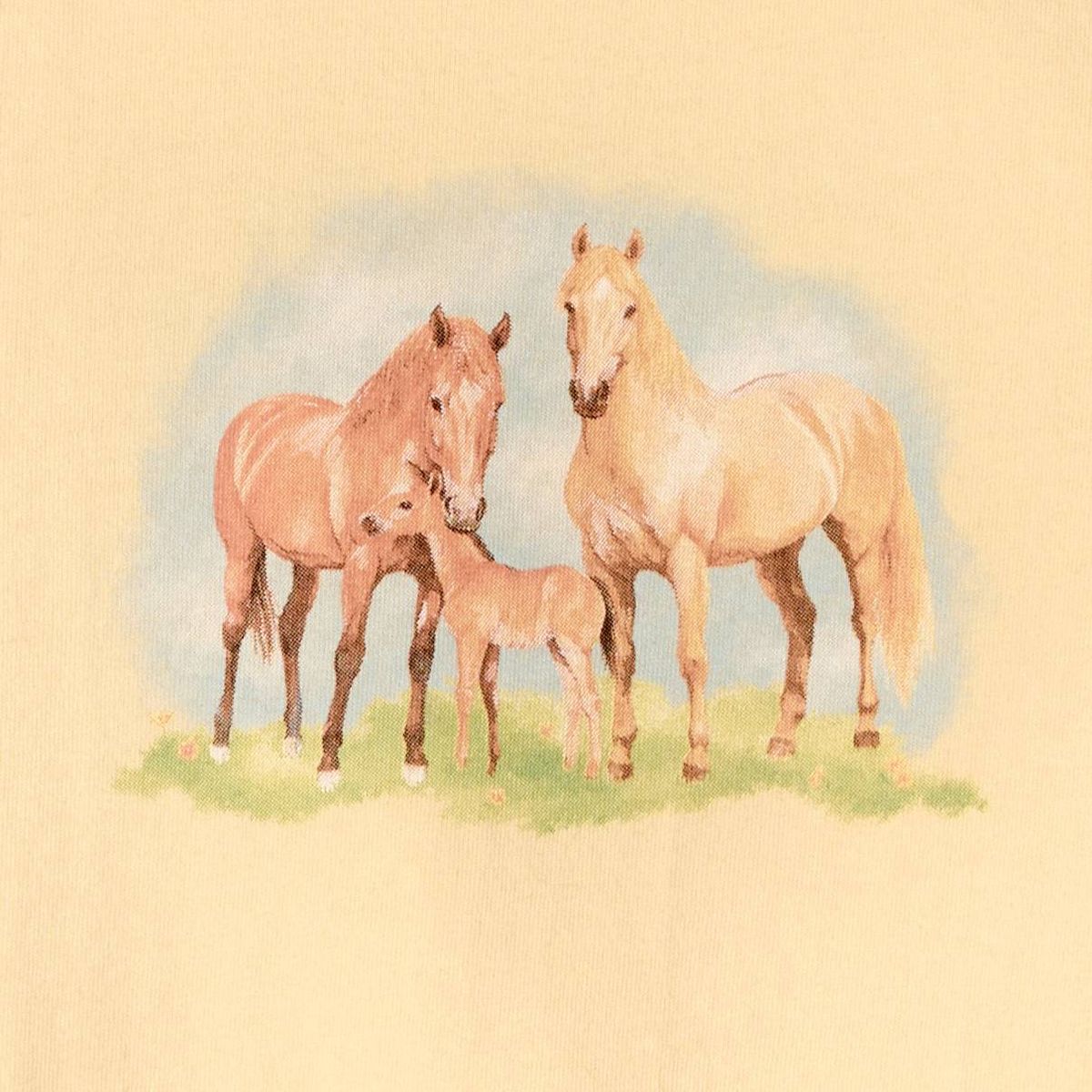 Girls' Short Sleeve 100% Cotton 'Horse Family' Graphic T-Shirt - Cat & Jack™ Gold - thumbnail 3
