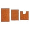 Luxury Reversible Bathroom Rugs Set, Washable Rug, Extra Soft and Absorbent bath Rug, Non-Slip Bath Mat Set, 3 Pcs Set with Contour, Terracotta - 2 of 4
