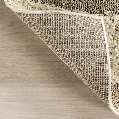 Carolyn Off-White Abstract Shag 5' x 8' Area Rug